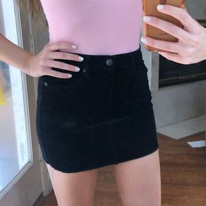 Corduroy Black Mini Skirt
